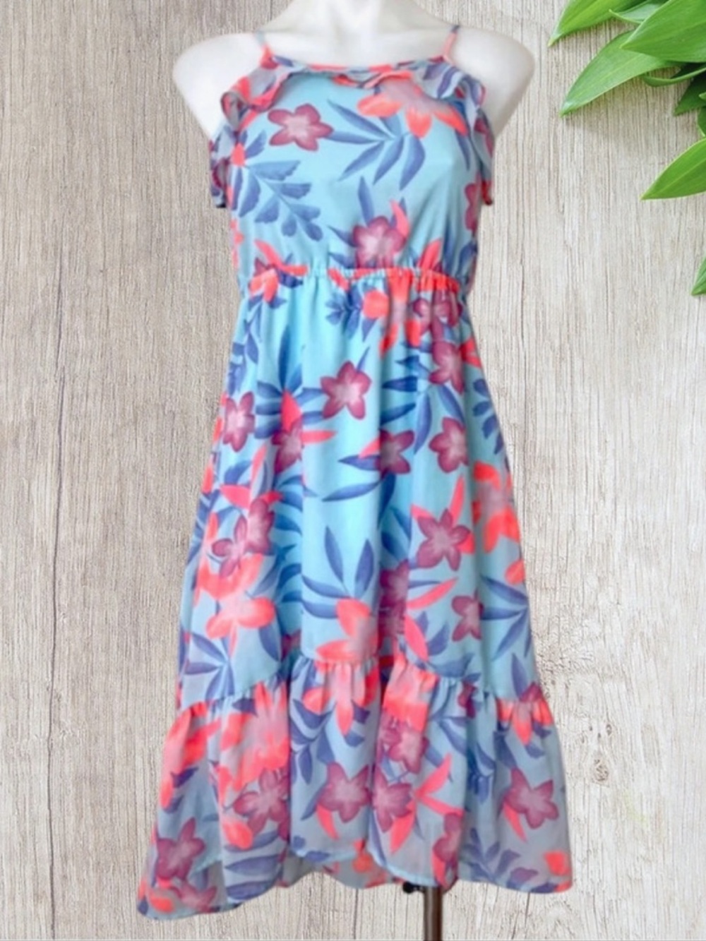 The Children's Place Girl's Cold Shoulder Summer Floral Dress, Large 10/12